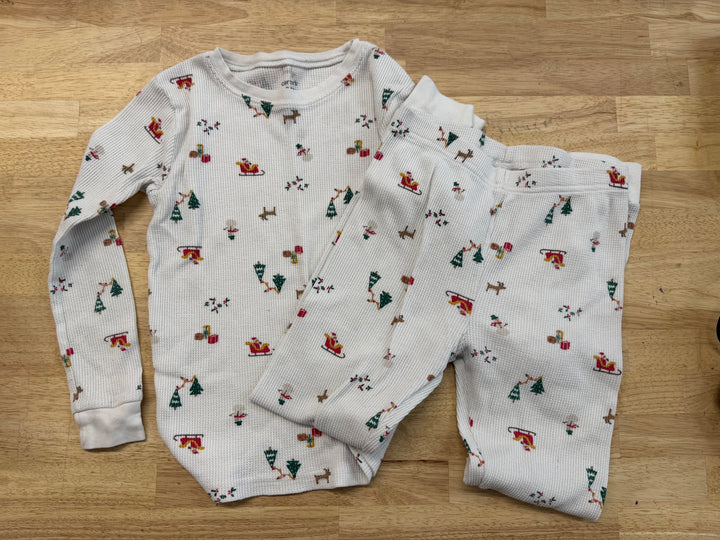 Carter's Christmas PJ Set – 8 | Waffle Santa Allover Print | Holiday