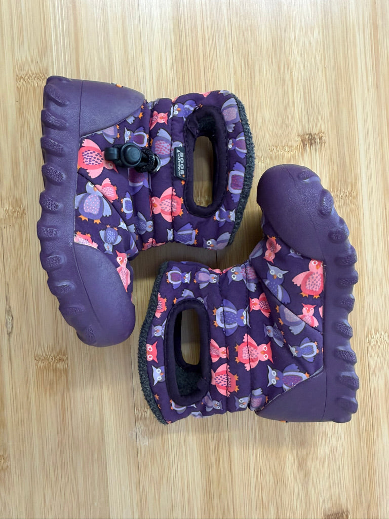 Bogs Insulated Snow Boots – 8 | Purple Wool Print -20°C Ankle Low Height