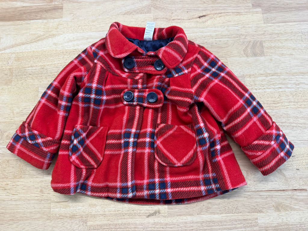 George Red Print Fleece with Buttons – 18–24M