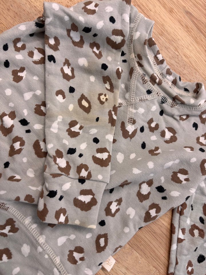 Jax + Lennon 0-6 Months Light Grey Animal Print Shirt