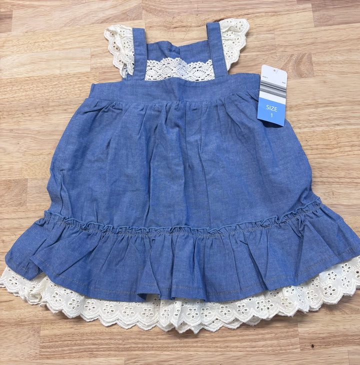 Young Hearts Denim Dress - Size 1