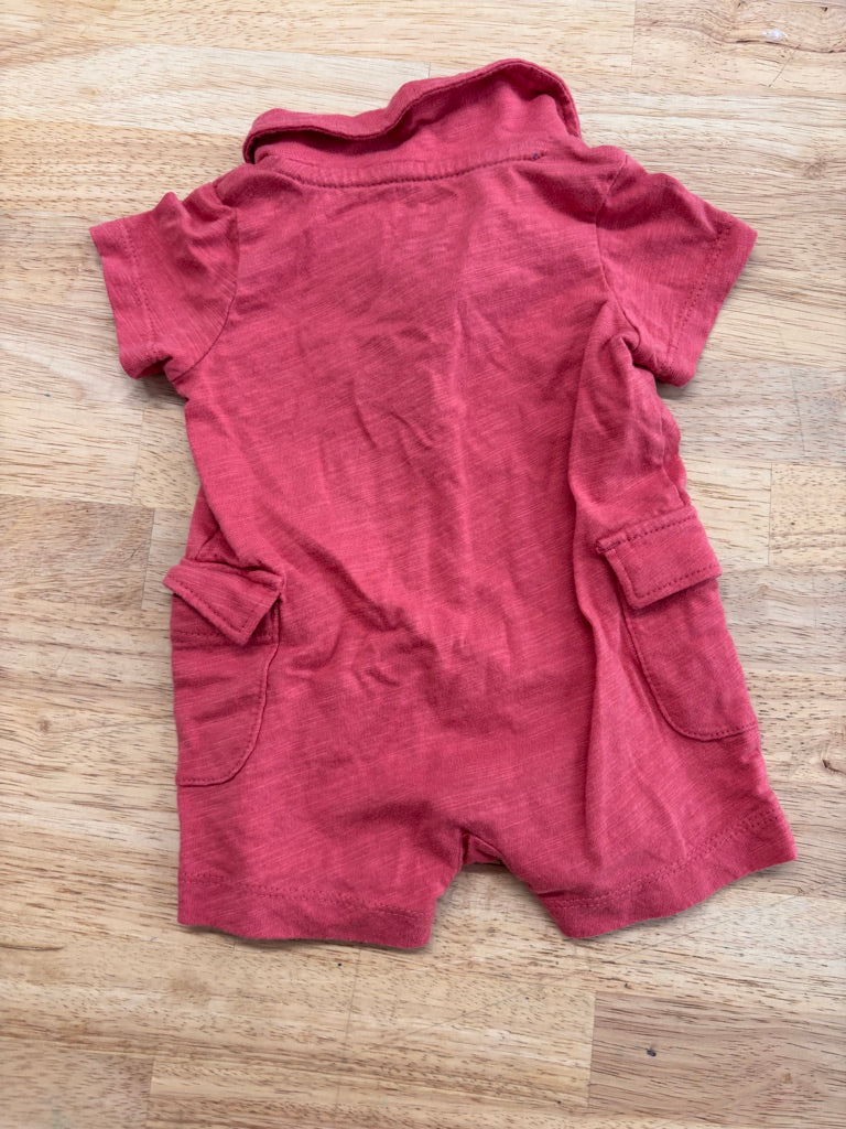 Carter’s Polo Romper – NB (Red)