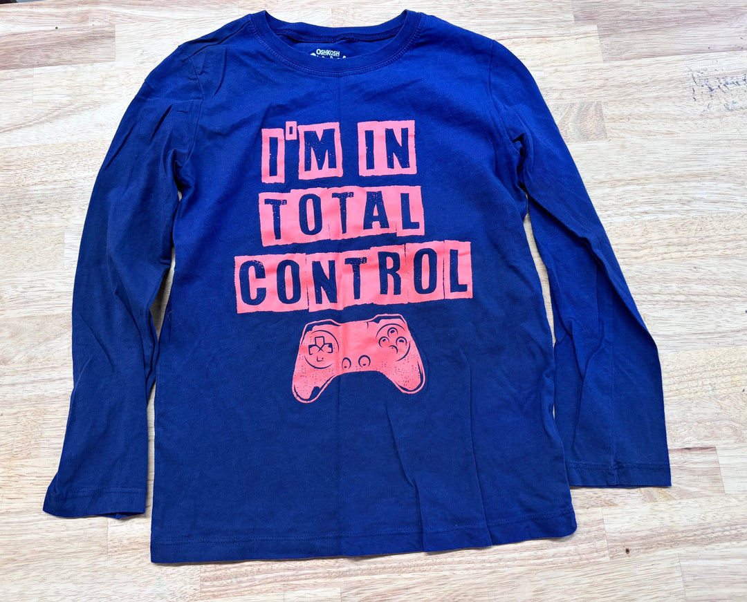 OshKosh Originals 8 Navy “I’m In Total Control” Graphic LS Tee 8y