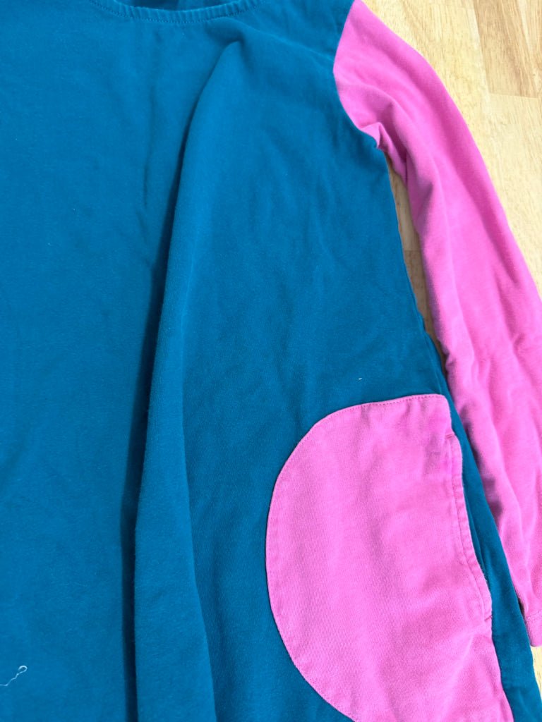Hanna Andersson Colourblock Dress – 8 | Turquoise & Pink Long Sleeve - Nest and Sprout-Consignment