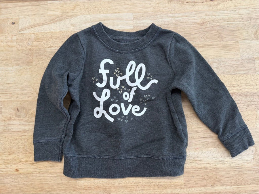 Cat & Jack Graphic Sweatshirt – 3T | Charcoal Full of Love - Nest and Sprout - Consignment