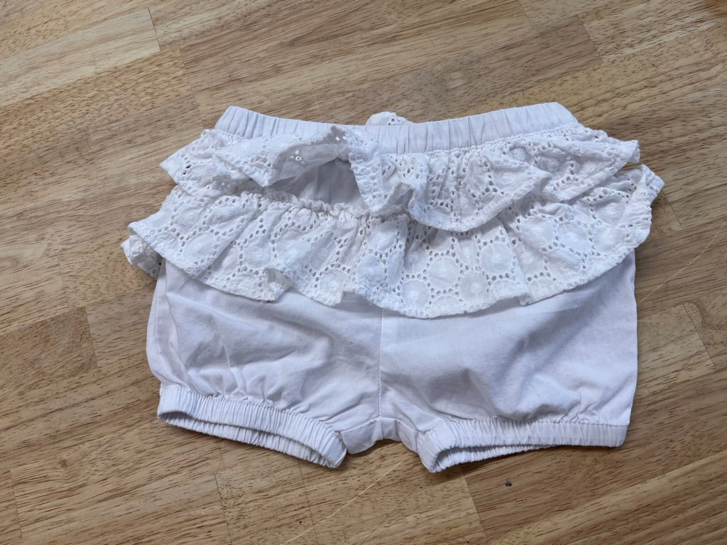 George 6–12M White Bloomer Shorts - Nest and Sprout - Consignment