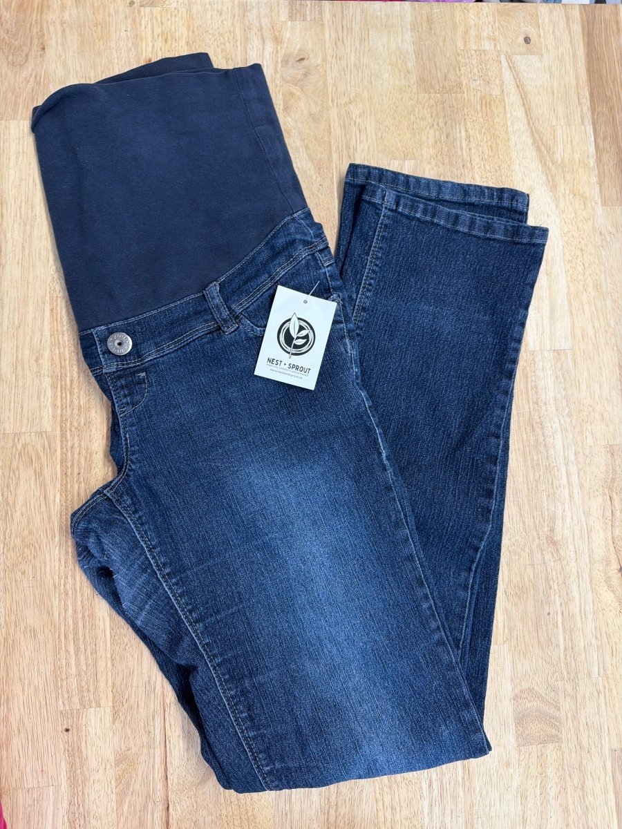 Thyme Maternity Straight Leg Jeans – S/M PLAY CONDITION - Nest and Sprout - Consignment
