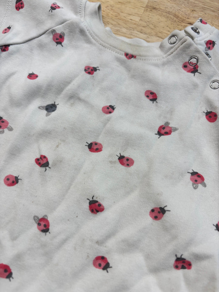 Pehr ladybug Print Bodysuit – Cream | 12–18M IMPERFECT