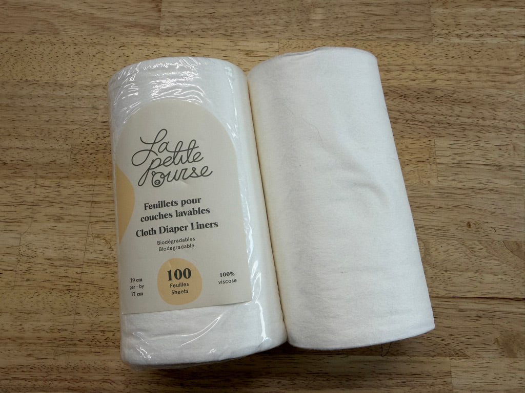 La Petite Ourse Bamboo Cloth Diaper Liners – 100 Sheets | Biodegradable