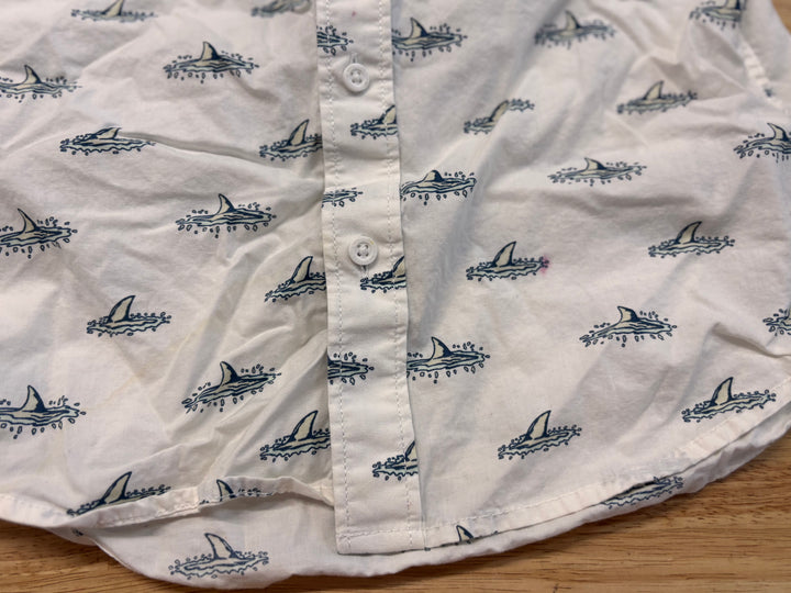 Vans Shark Print Button-Up Shirt Small imperfect