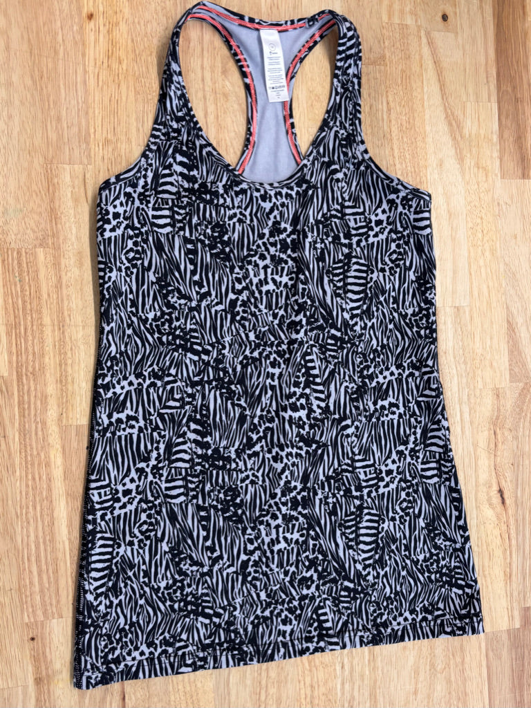 Ivivva Size 14 Zebra Allover Print Racerback Tank Top