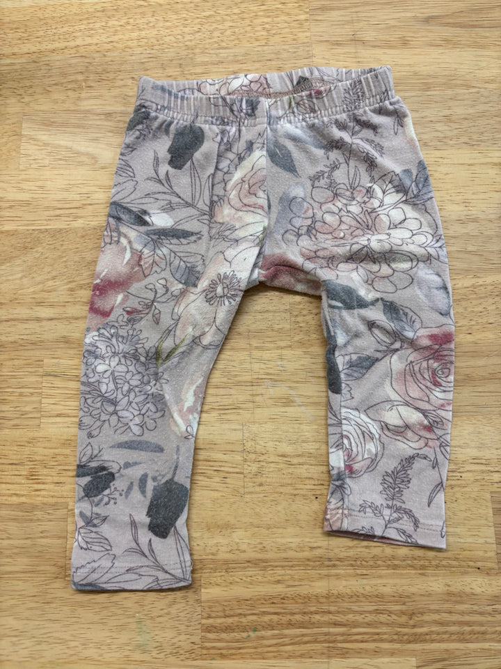 Jax + Lennon Newborn Leggings with Floral Light Purple Print