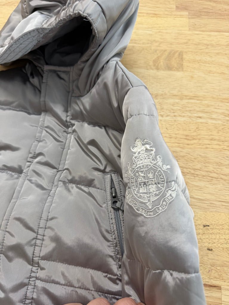Polo Ralph Lauren Jacket – 12 Months | Silver | Embroidered Patch - Nest and Sprout-Consignment