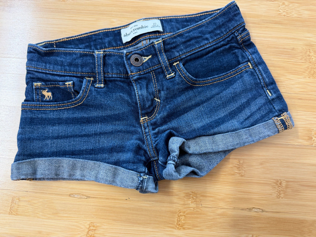 Abercrombie Kids Denim Shorts – 10 | Medium Wash Rolled Leg
