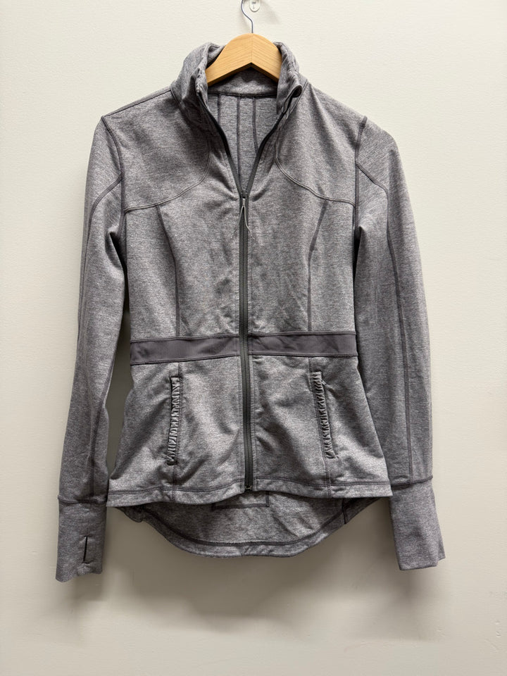 Lululemon Ruffle Back Zip-Up Jacket – 12–14Y Est. | Light Grey No Hood | Play