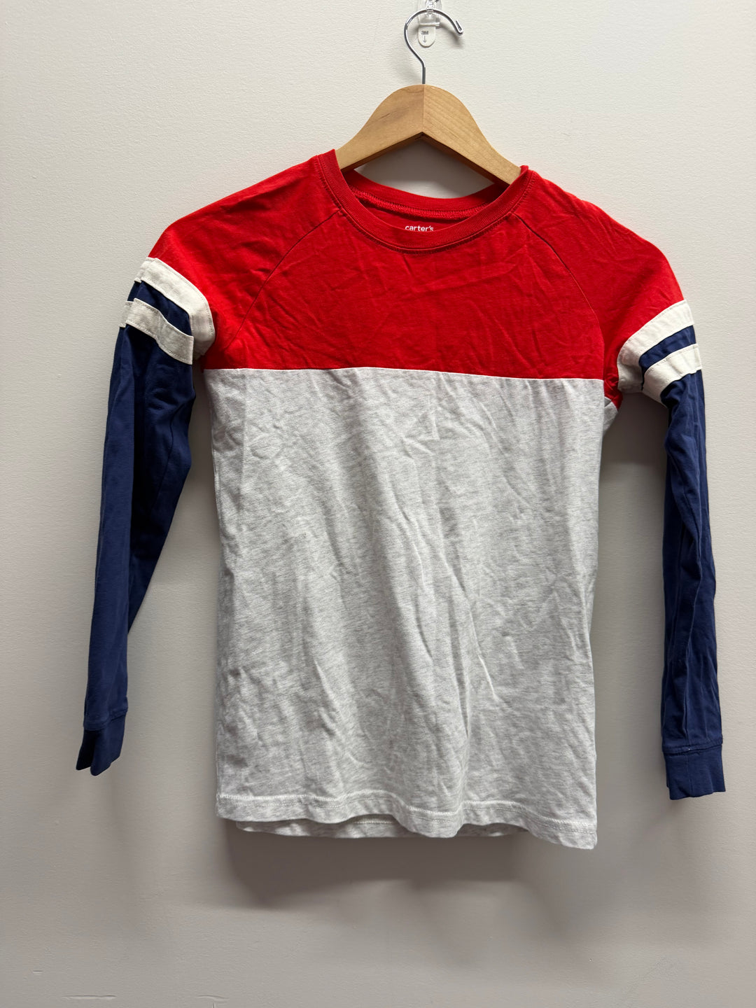 Carter's Kids Colourblock Shirt – 12Y | Red Navy & Grey Excellent