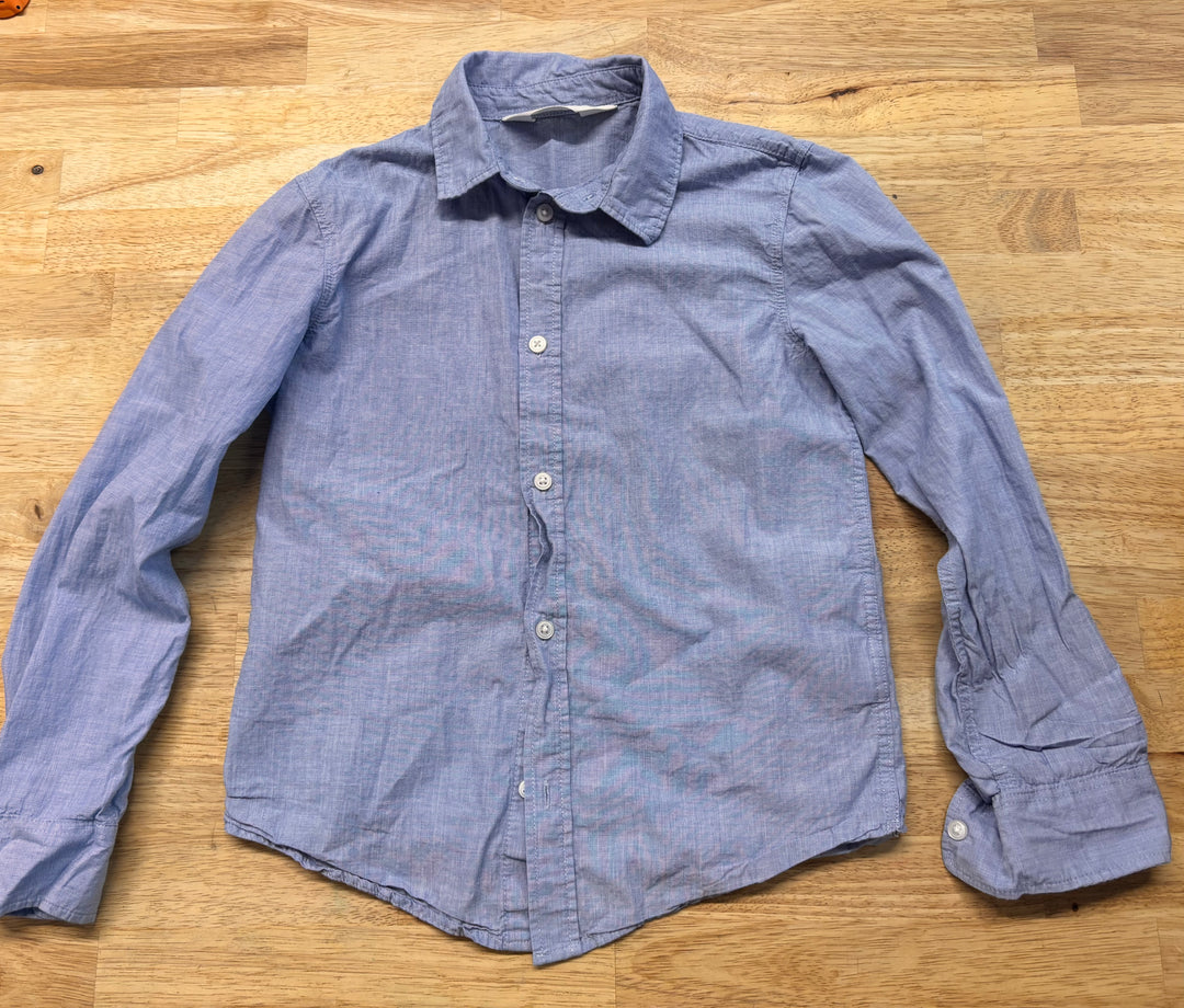 H&M Chambray Button-Up – 7–8Y
