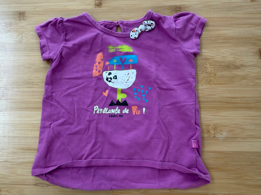 Souris Mini Purple Graphic T-Shirt – 18M