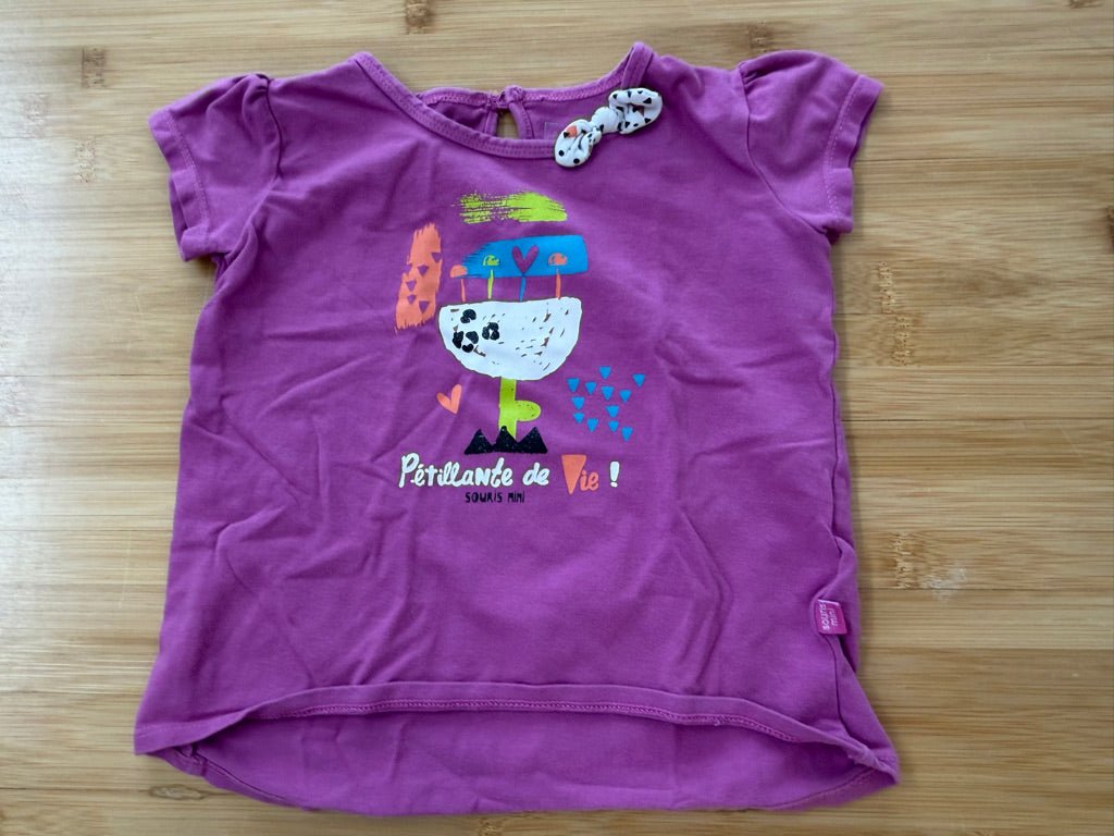 Souris Mini Purple Graphic T-Shirt – 18M - Nest and Sprout-Consignment
