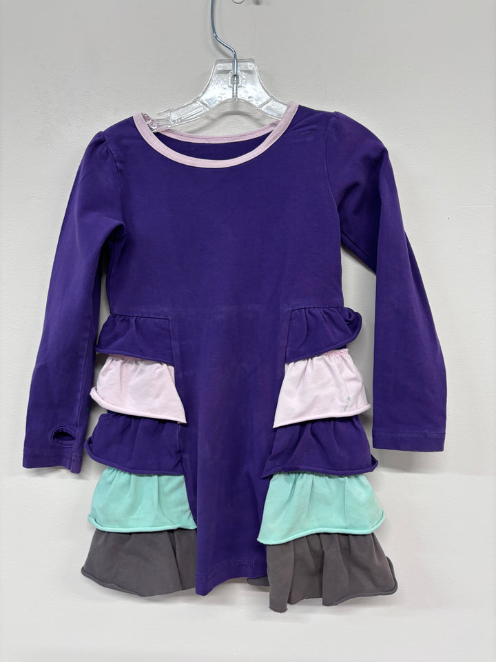 Peekaboo Beans Ruffle Play Dress (Size 3, Purple)