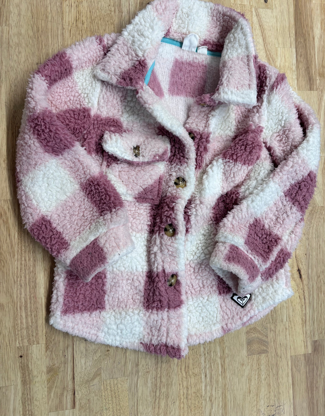 Roxy Girls Fleece Button-Up – XS (4/5Y)