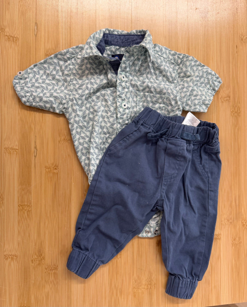 Ben Sherman Bodysuit & Pants Set – 6–9M \