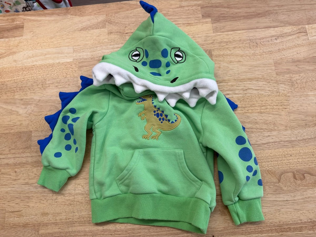 Doodle Pants Dinosaur Hoodie – 12M | Light Green & Blue - Nest and Sprout-Consignment