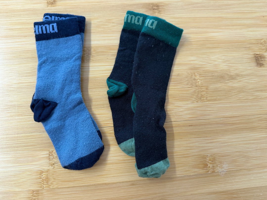 Reima Wool Socks Set of 2 – EU 22–25 | Blue & Green