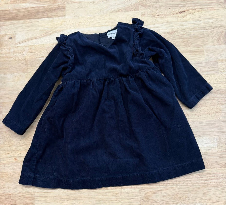 Miles the Label Corduroy Dress – 18M | Navy Ruffle Long Sleeve - Nest and Sprout - Consignment