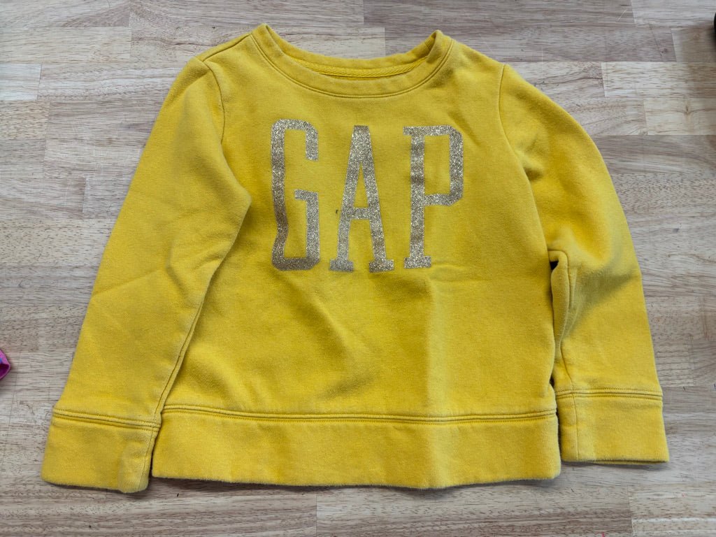 Gap Yellow Pullover Sweatshirt Gold Text | Size 6–7Y - Nest and Sprout - Consignment