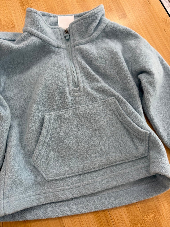 Baby Gap Fleece Two-Piece Set – 12–18M | blue Quarter Zip Sweater & Light Blue Fleece Pants | Play - Nest and Sprout-Consignment