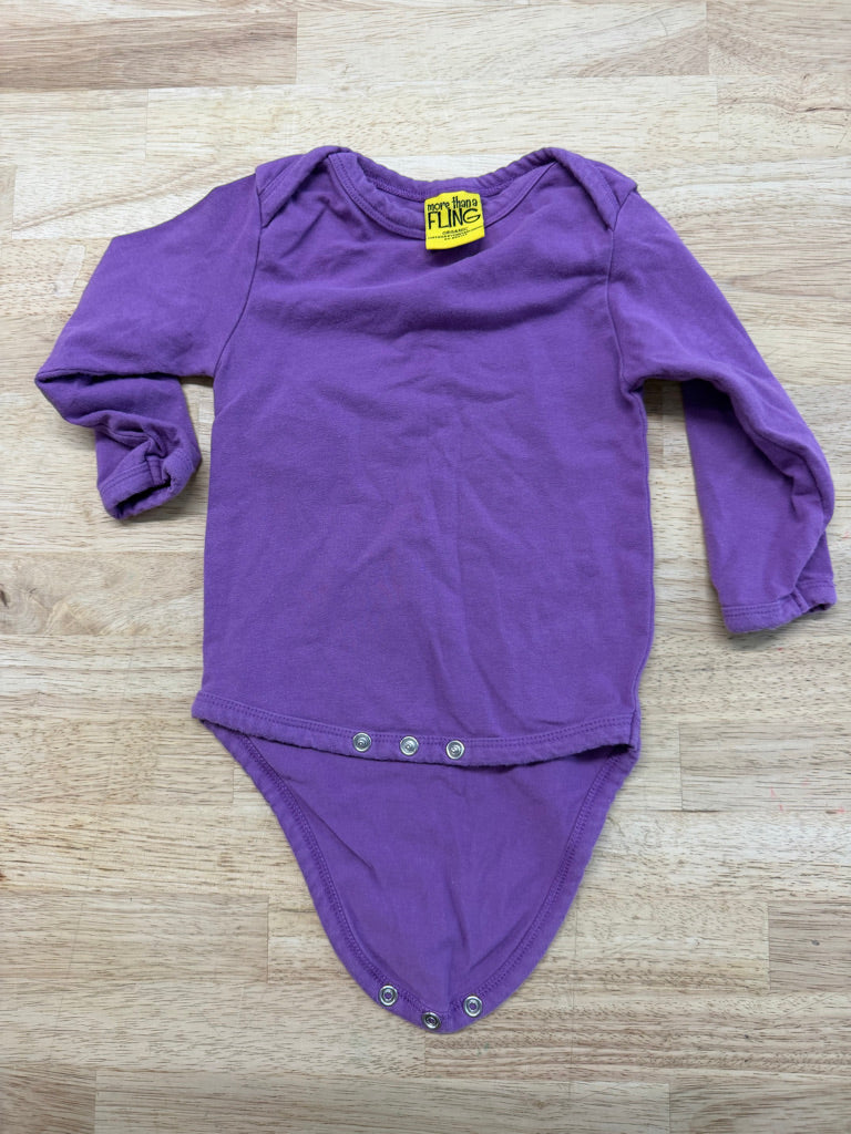 More Than a Fling Bodysuit – 68 (3–6M) | Purple Long Sleeve Organic