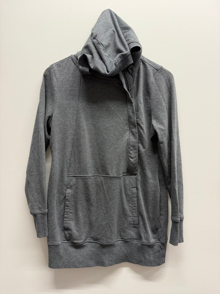 Thyme Maternity Nursing Hoodie – L | Charcoal Grey Snap & Unzip Side Access - Nest and Sprout-Consignment