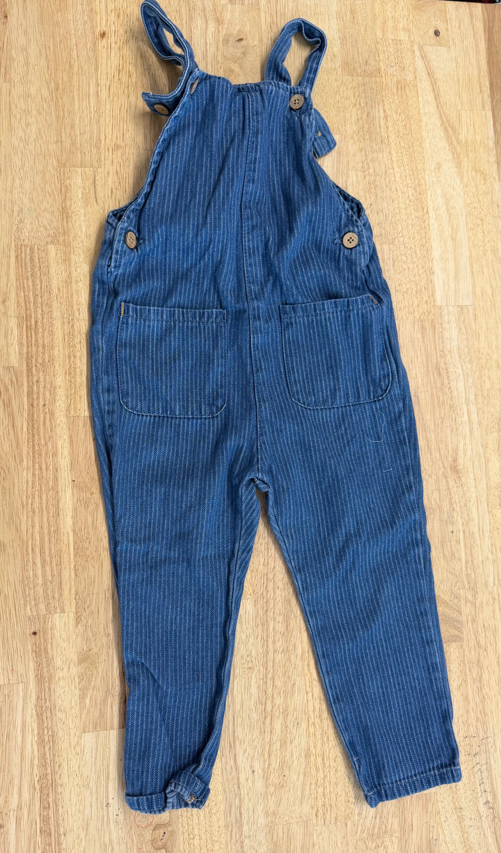 Zara Overalls – 3/4Y | Blue Denim Button-Up Straps
