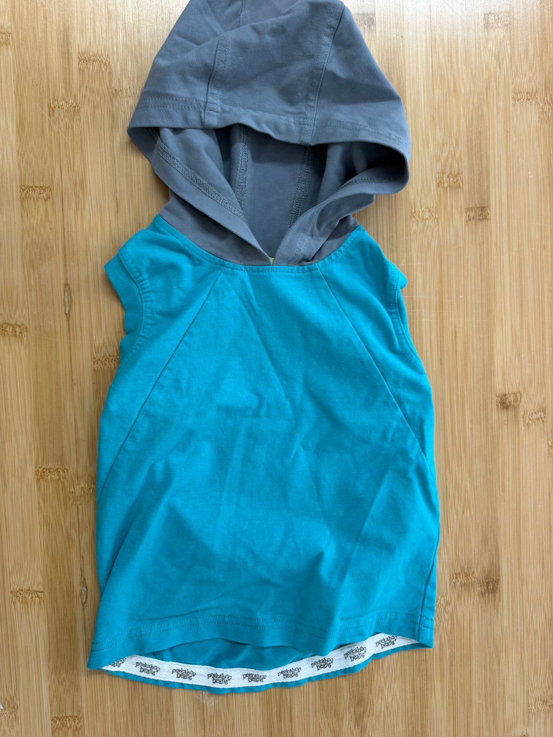 Peekaboo Beans Turquoise Hooded Tank Top – 2 | Excellent
