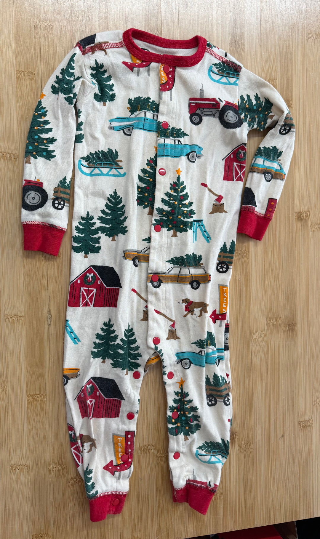 Little Blue House by Hatley Holiday PJ Set – 18-24 Months | Cream | Button-Up