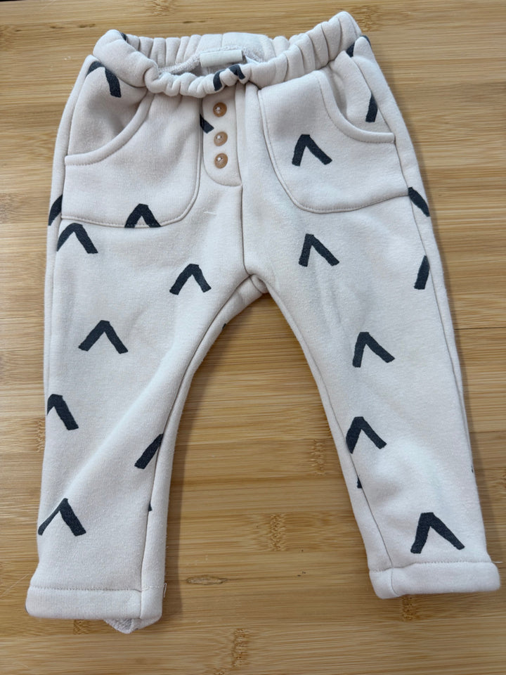 Zara Fleece-Lined Jogger – 9–12M | Cream | Play