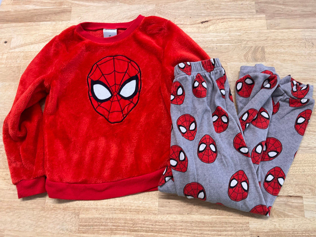Spider-Man Two-Piece Set – 6 | Red Sweatshirt & Light Grey Leggings | Play