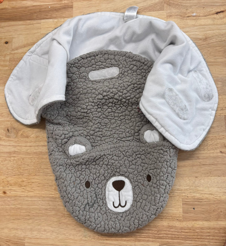 Chickpea 0-3M Fleece Swaddle - Grey