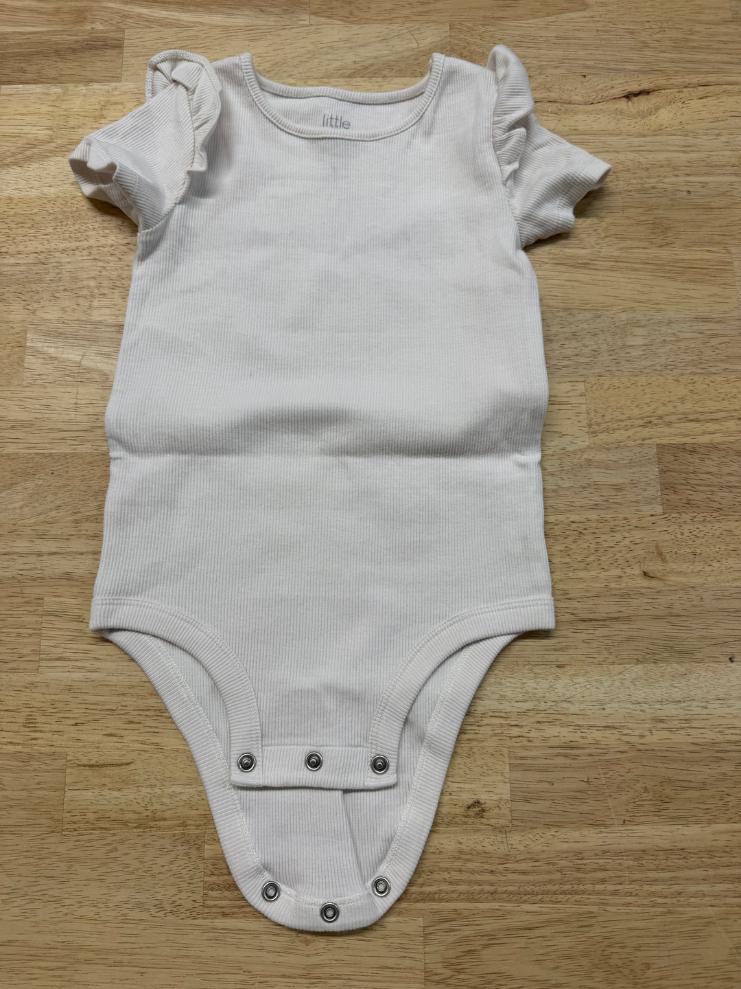 Carter's Little Planet Organic Ribbed Bodysuit – 24 Months | White Cream | Short Sleeve