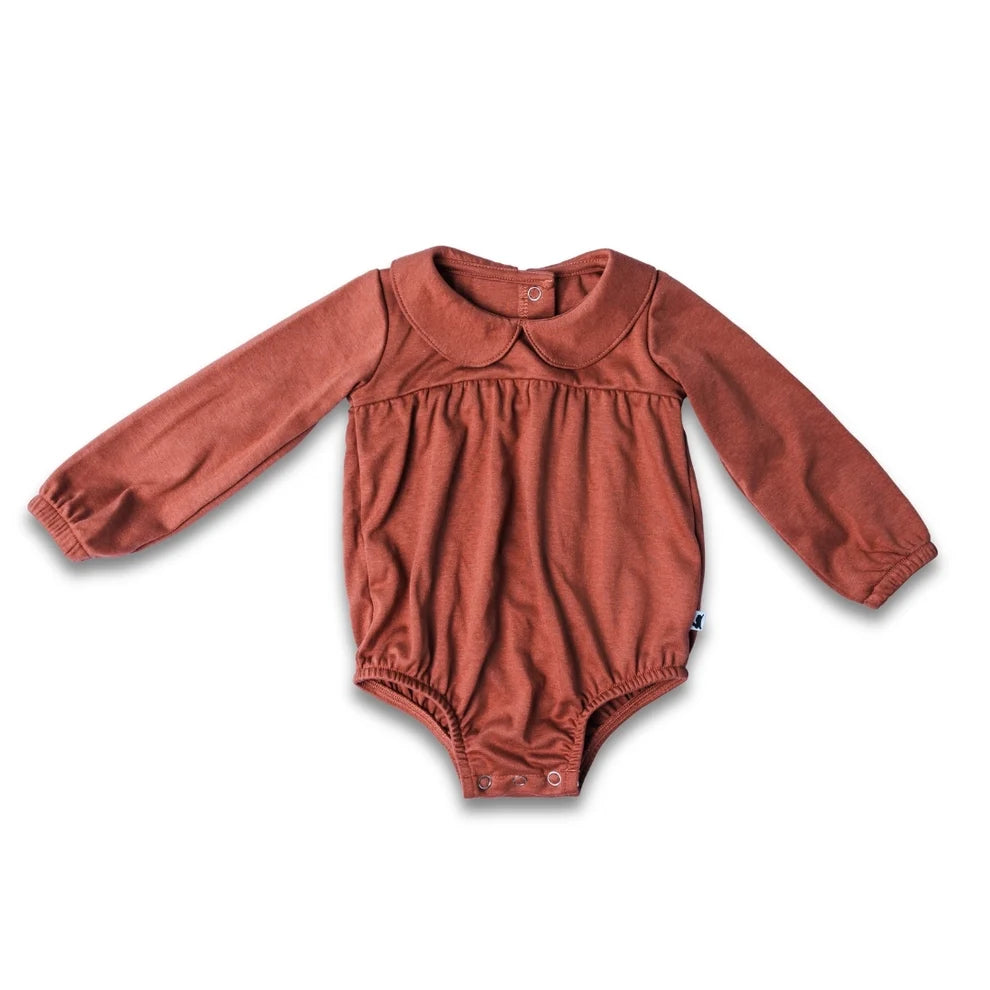 Little & Lively Baby Bamboo Bubble Romper – Burnt Brick