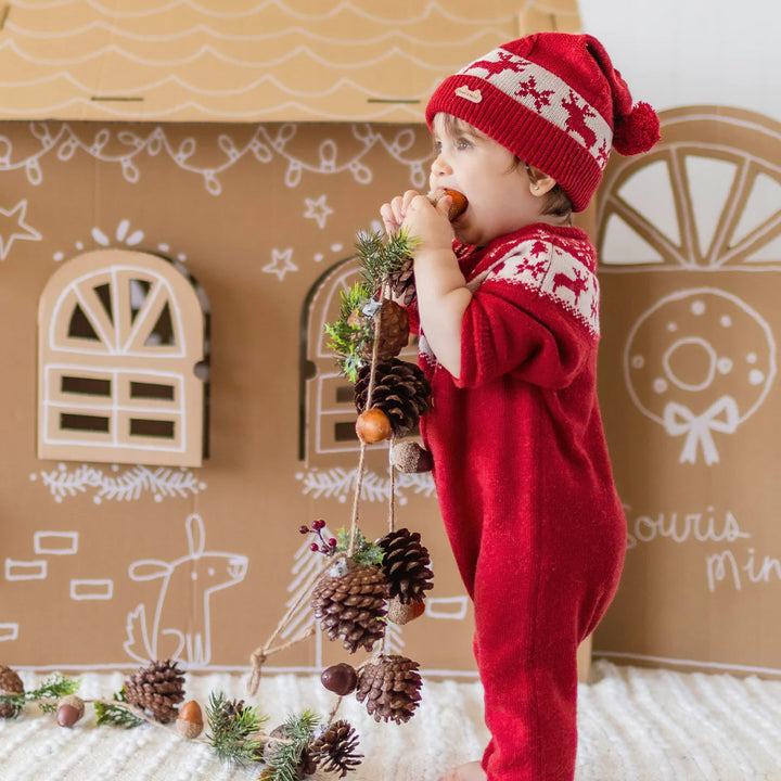 Baby Jumper with Jacquard Patterns | Red