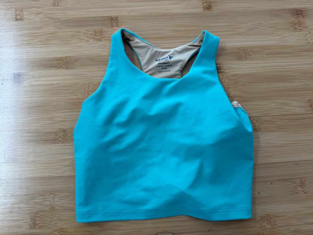 Old Navy Power Soft Sports Bra Crop – 6–7 | Mint Green Go Dry