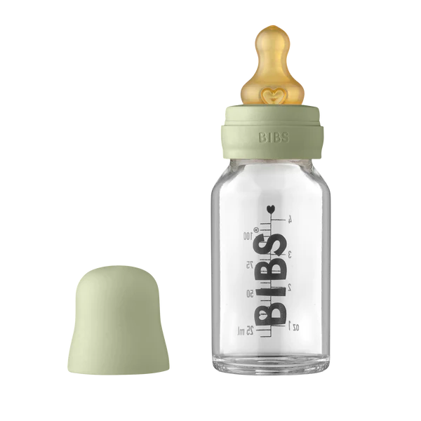BIBS Baby Glass Bottle Complete Set – Latex 110mL