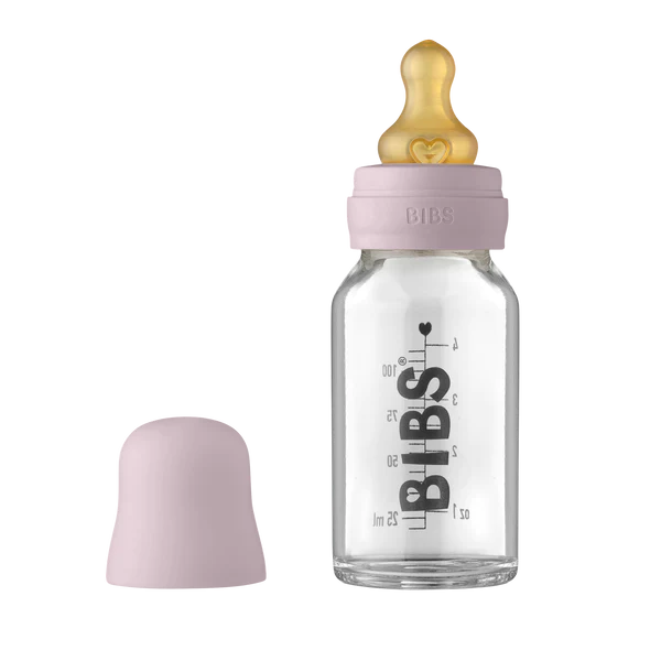 BIBS Baby Glass Bottle Complete Set – Latex 110mL