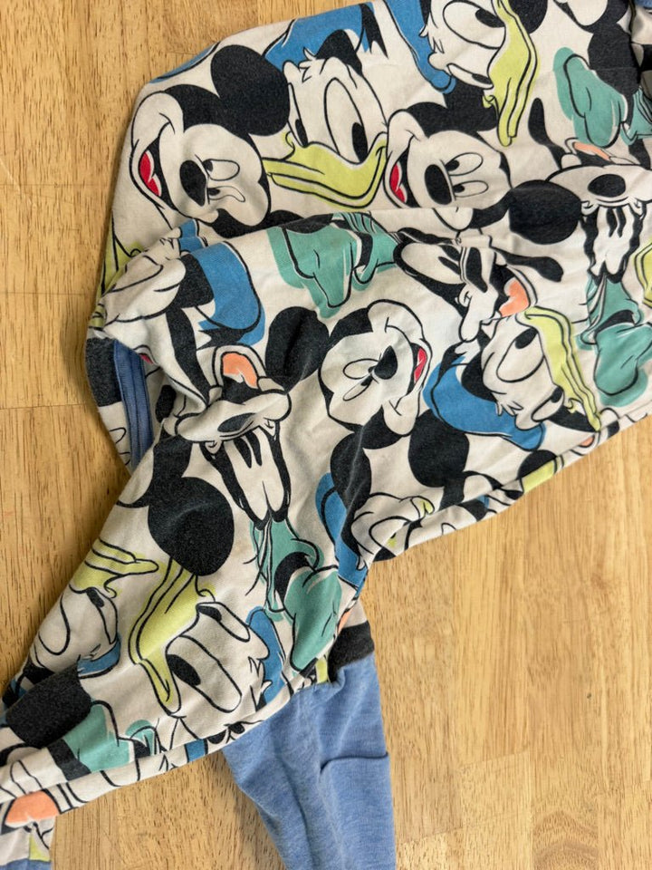 Bonds Wondersuit – 18–24M | White Mickey Mouse & Donald Duck Light Blue Edging | Play - Nest and Sprout-Consignment