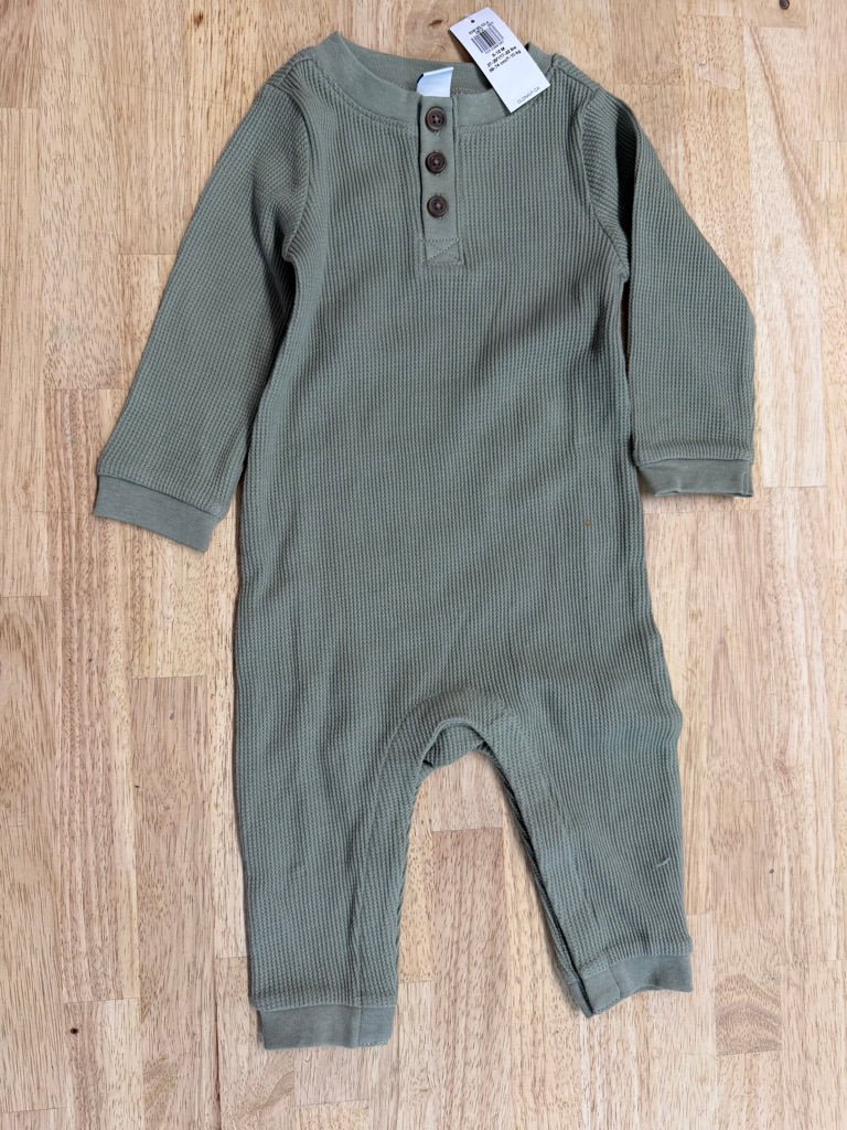 Old Navy Waffle Romper – 6–12M | Sage | NWT - Nest and Sprout - Consignment