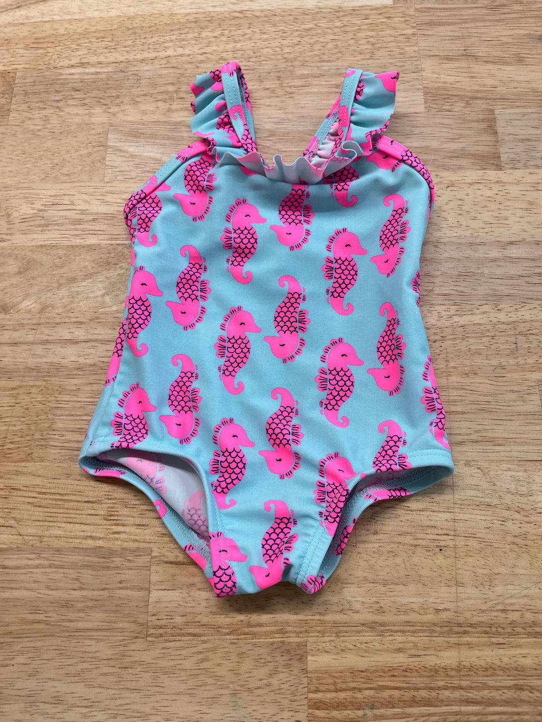 3M Turquoise Swimsuit with Pink Seahorse