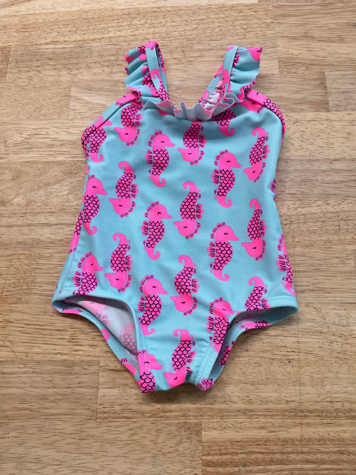 3M Turquoise Swimsuit with Pink Seahorse