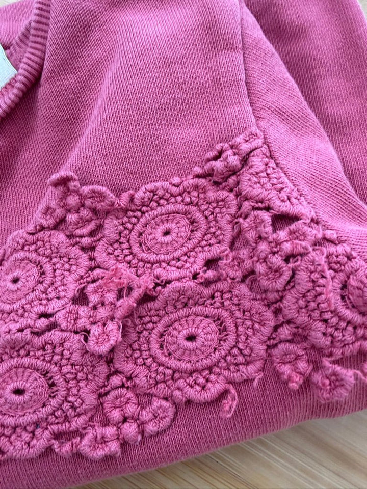 Zara Baby Girl Salmon Crochet Detail Sweatshirt – 18–24M | Play - Nest and Sprout-Consignment